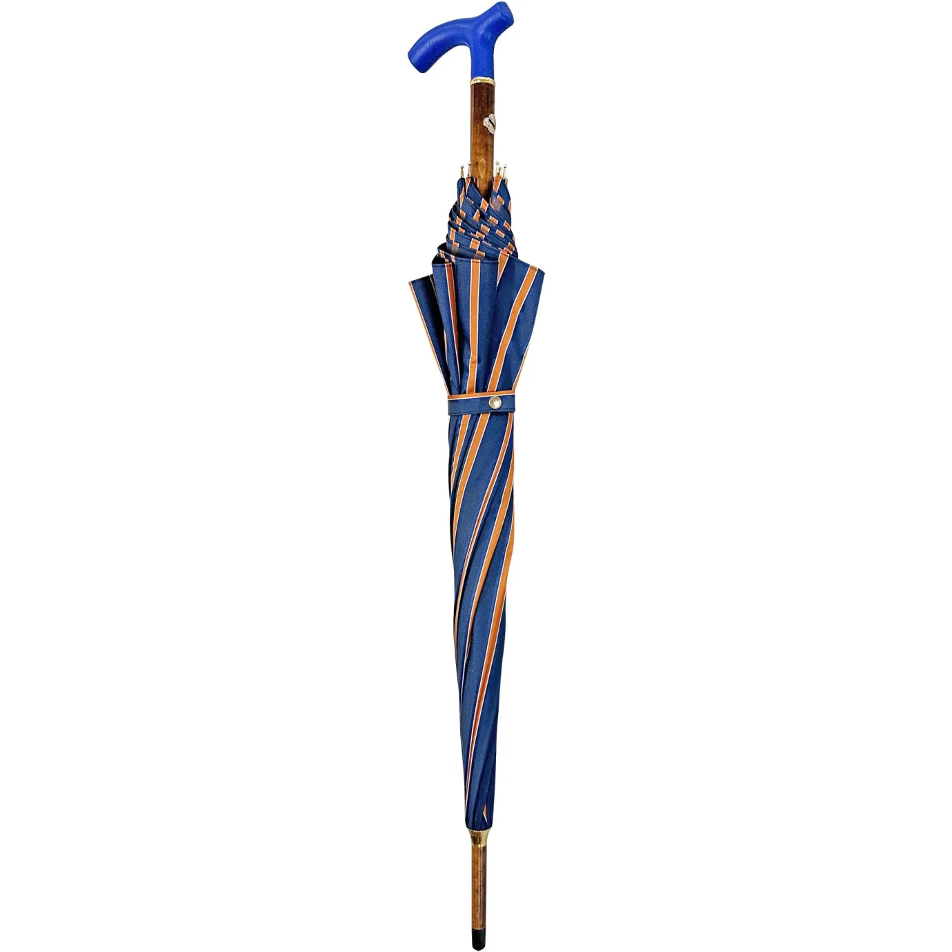 Il Marchesato Elegant orange umbrella - handmade blue leather handle Best