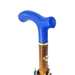 Il Marchesato Elegant orange umbrella - handmade blue leather handle Best