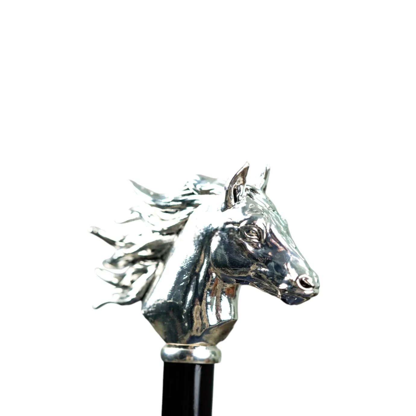 Il Marchesato Elegant polka dot umbrella with silverplated horse handle New