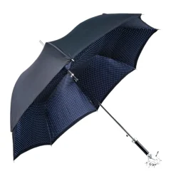 Il Marchesato Elegant polka dot umbrella with silverplated horse handle New