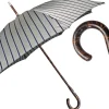 Il Marchesato Elegant Striped Umbrella - Flamed Natural beech Wood-Handle Sale
