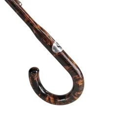 Il Marchesato Elegant Striped Umbrella - Flamed Natural beech Wood-Handle Sale
