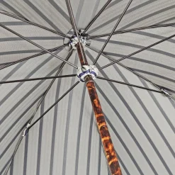 Il Marchesato Elegant Striped Umbrella - Flamed Natural beech Wood-Handle Sale