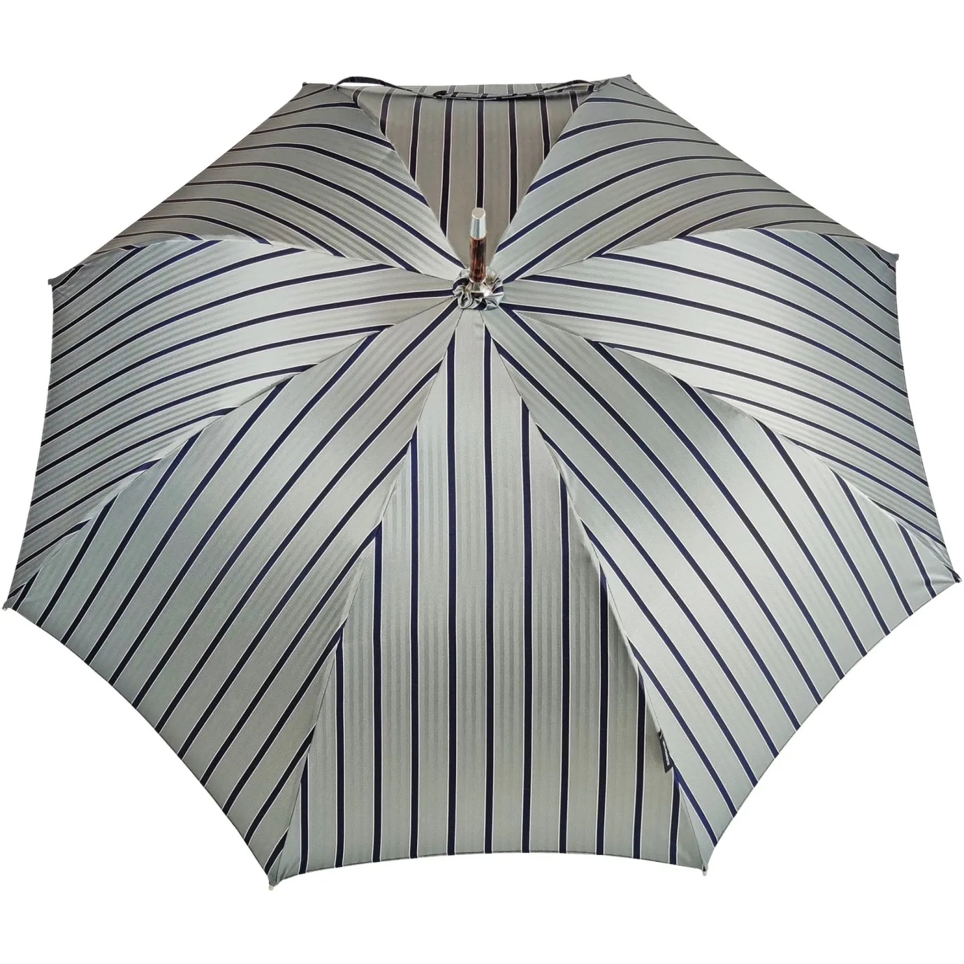 Il Marchesato Elegant Striped Umbrella - Flamed Natural beech Wood-Handle Sale