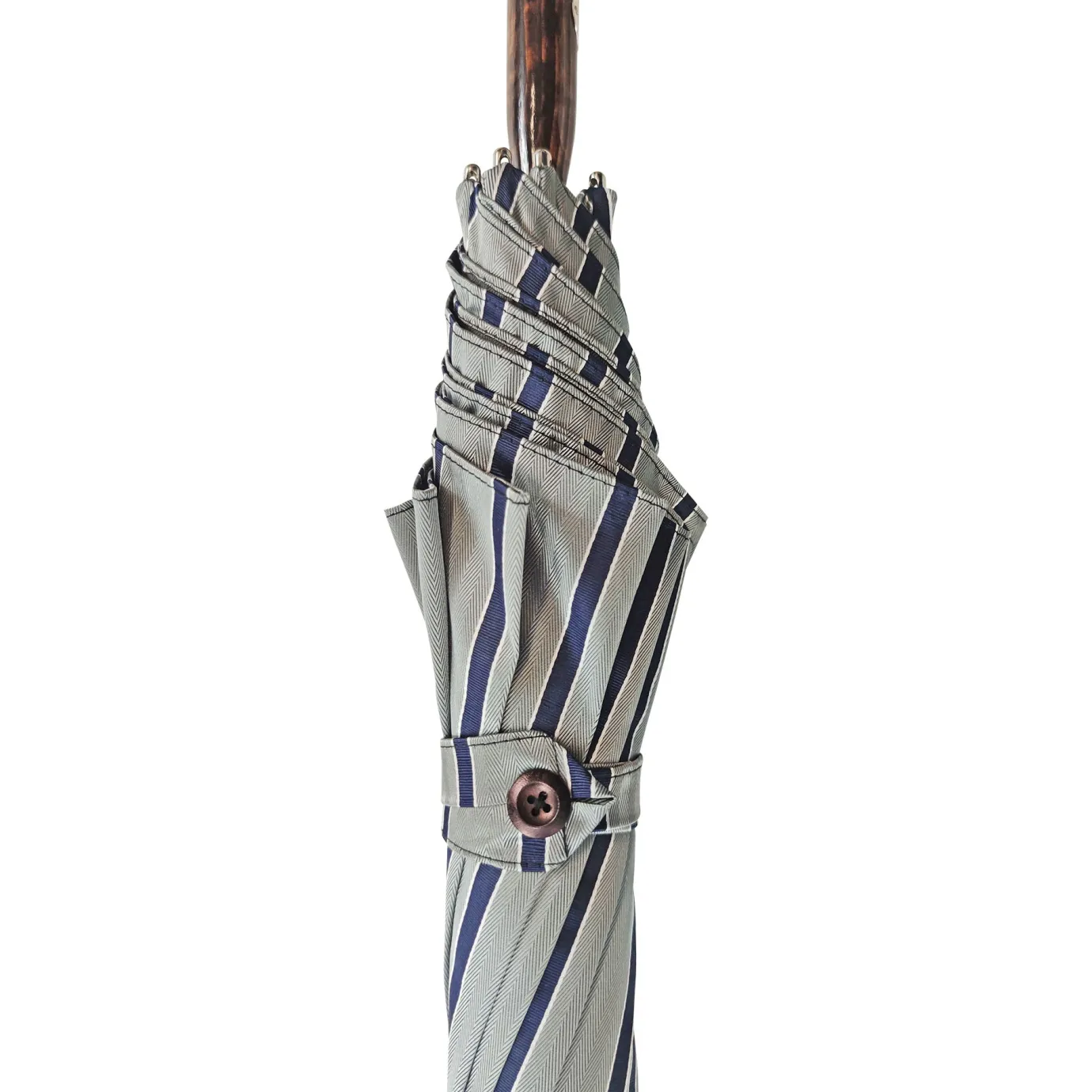 Il Marchesato Elegant Striped Umbrella - Flamed Natural beech Wood-Handle Sale