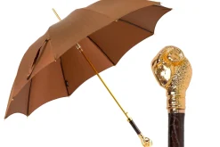 Il Marchesato Elegant Tobacco Umbrella with Gold Ram Best