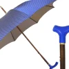 Il Marchesato Elegant Umbrella with Blue Leather Handle and Beechwood Shaft Discount