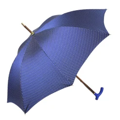 Il Marchesato Elegant Umbrella with Blue Leather Handle and Beechwood Shaft Discount