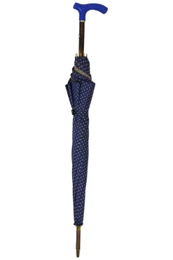 Il Marchesato Elegant Umbrella with Blue Leather Handle and Beechwood Shaft Discount