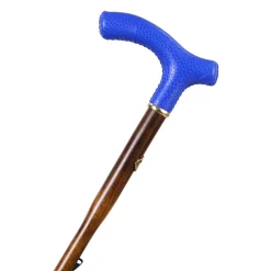 Il Marchesato Elegant Umbrella with Blue Leather Handle and Beechwood Shaft Discount