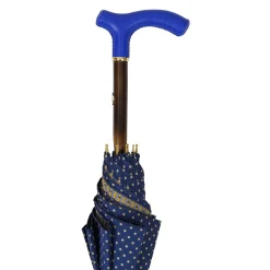 Il Marchesato Elegant Umbrella with Blue Leather Handle and Beechwood Shaft Discount