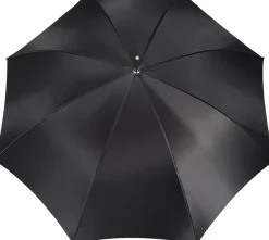 Il Marchesato Elegant Umbrella With Double Layer In Black Satin Outlet