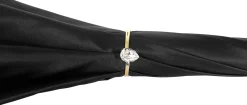 Il Marchesato Elegant Umbrella With Double Layer In Black Satin Outlet