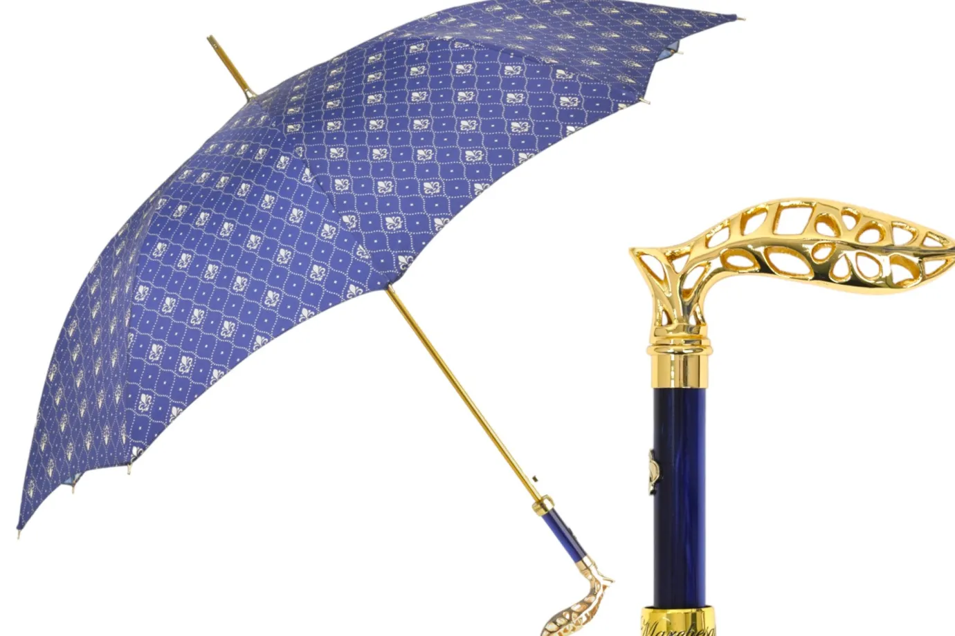 Il Marchesato Elegant Umbrella with Filigree Metal Handle and Lily Design Online