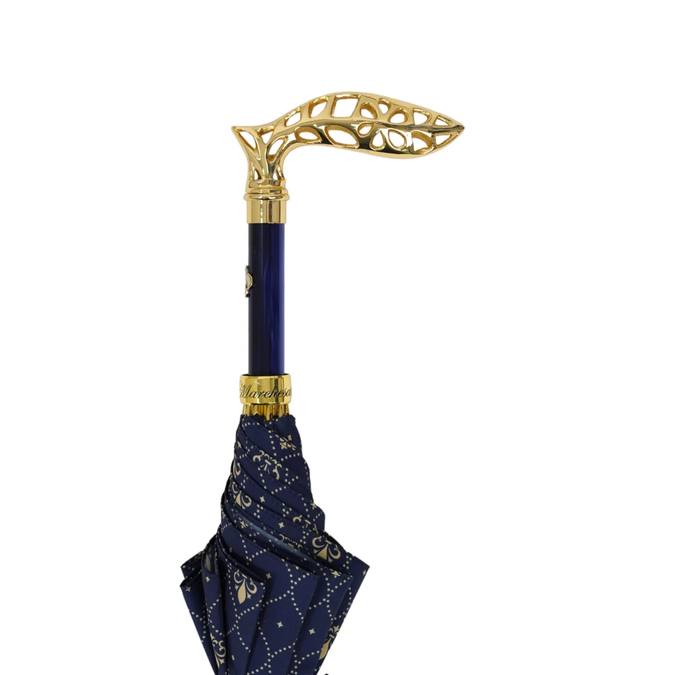 Il Marchesato Elegant Umbrella with Filigree Metal Handle and Lily Design Online
