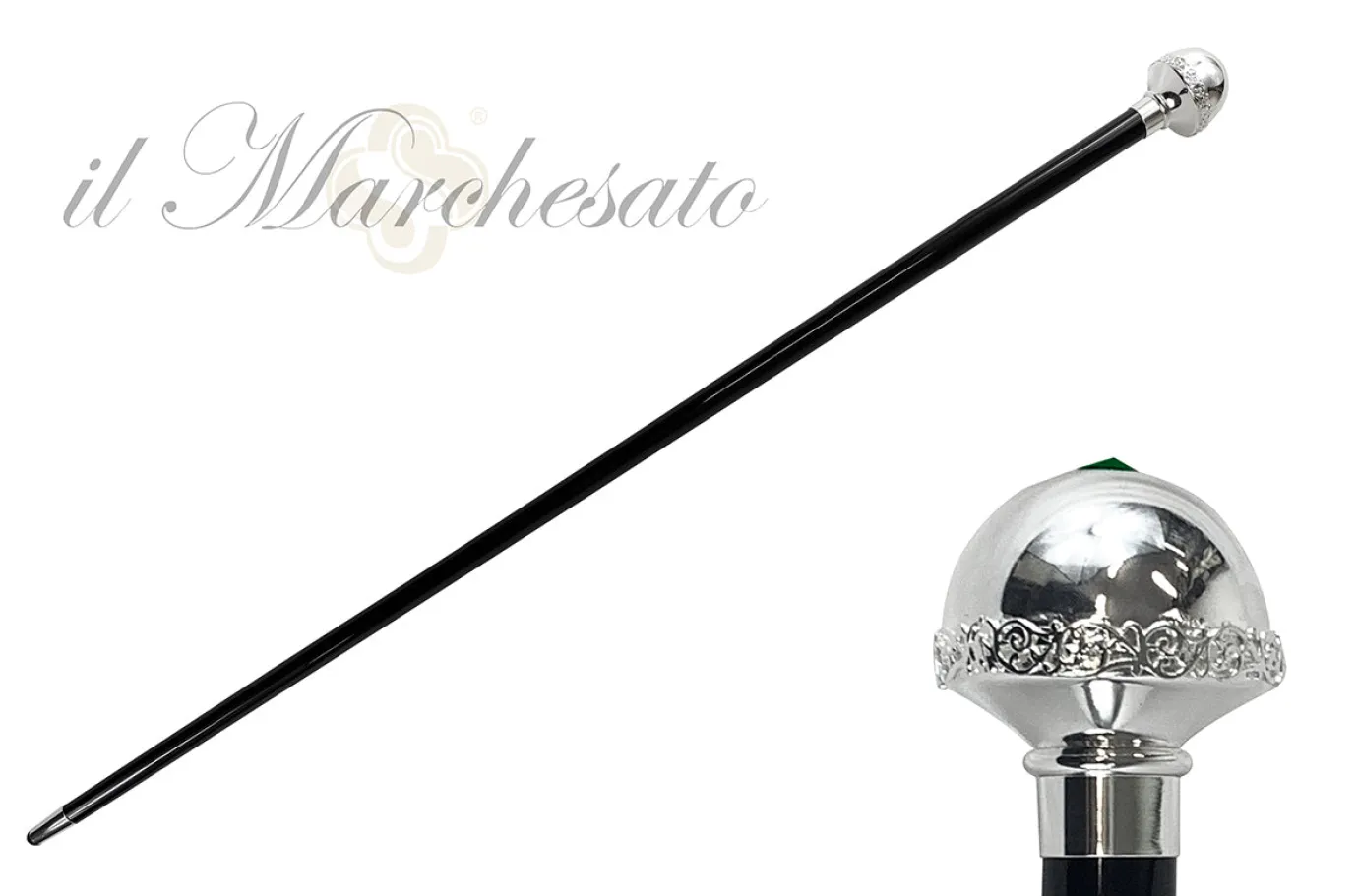 Il Marchesato Elegant Walking stick with Silver-Plated Knob Best