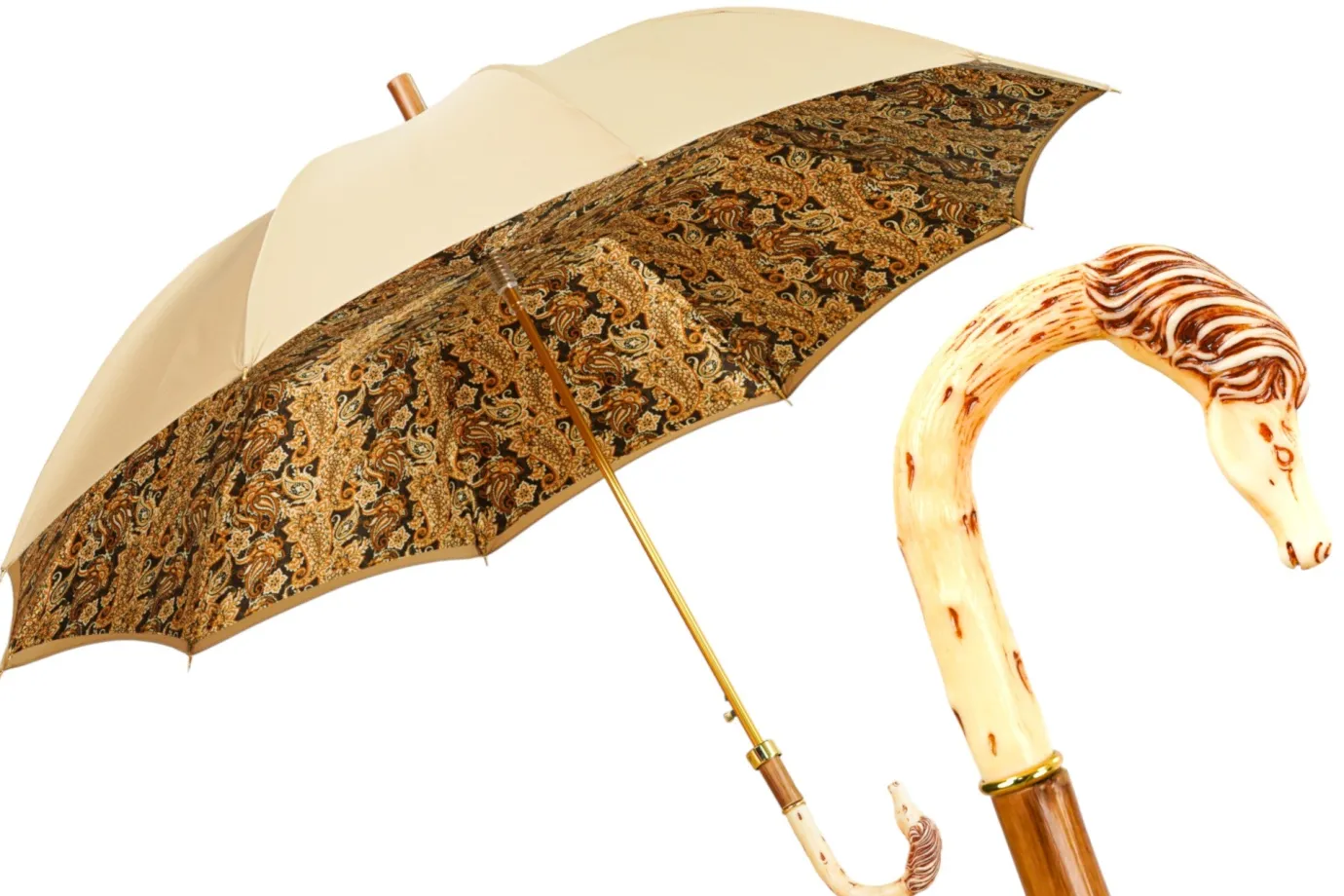 Il Marchesato Equestrian Elegance: Luxury Handcrafted Men's Umbrella with Horse Hand New