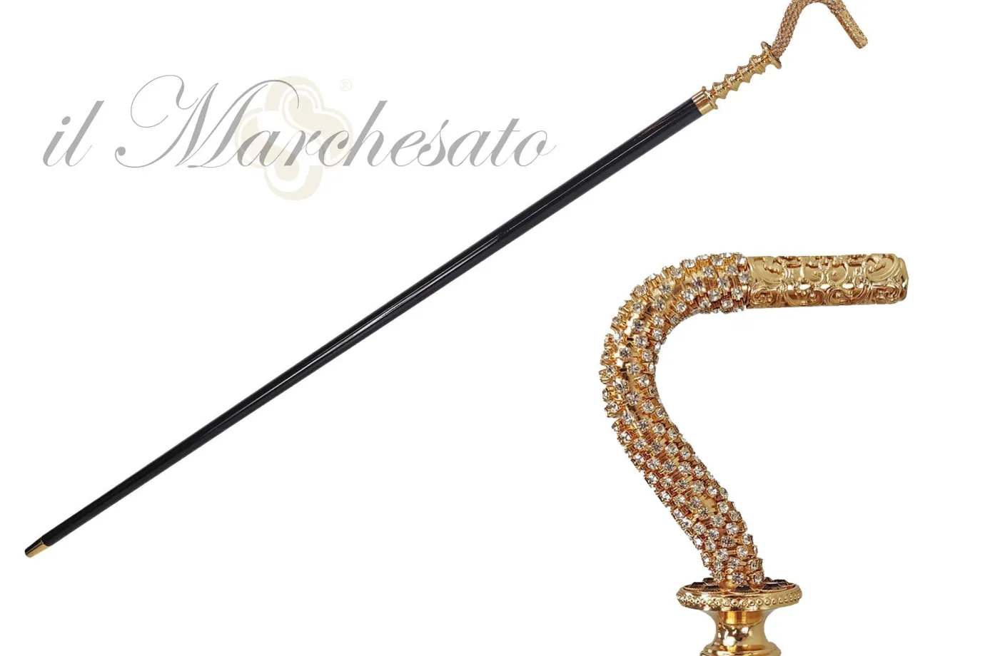 Il Marchesato exceptional Walking stick with White crystals Online