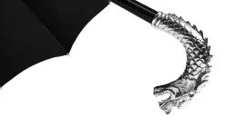 Il Marchesato Fantastic Black umbrella for man with Silverplated Dragon Online