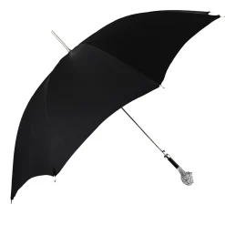 Il Marchesato Fantastic Black umbrella for man with Silverplated Lion Clearance