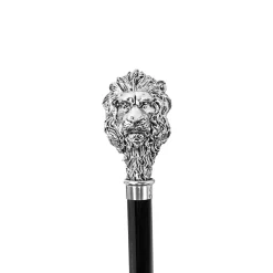 Il Marchesato Fantastic Black umbrella for man with Silverplated Lion Clearance