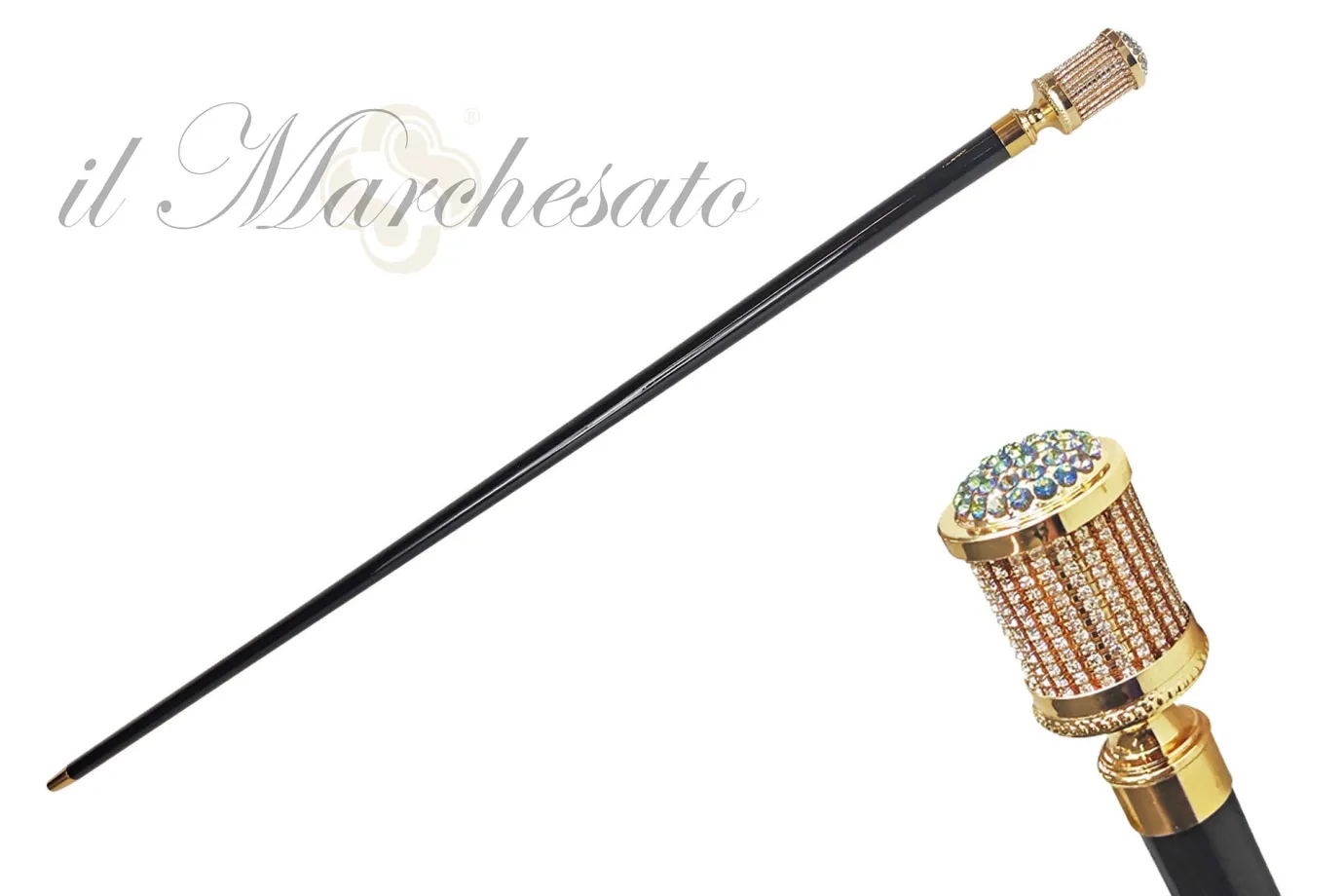 Il Marchesato Fine and elegant walking stick with crystals Sale