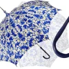 Il Marchesato Flowered Marguerite Parasol - Blue Leather Handle New