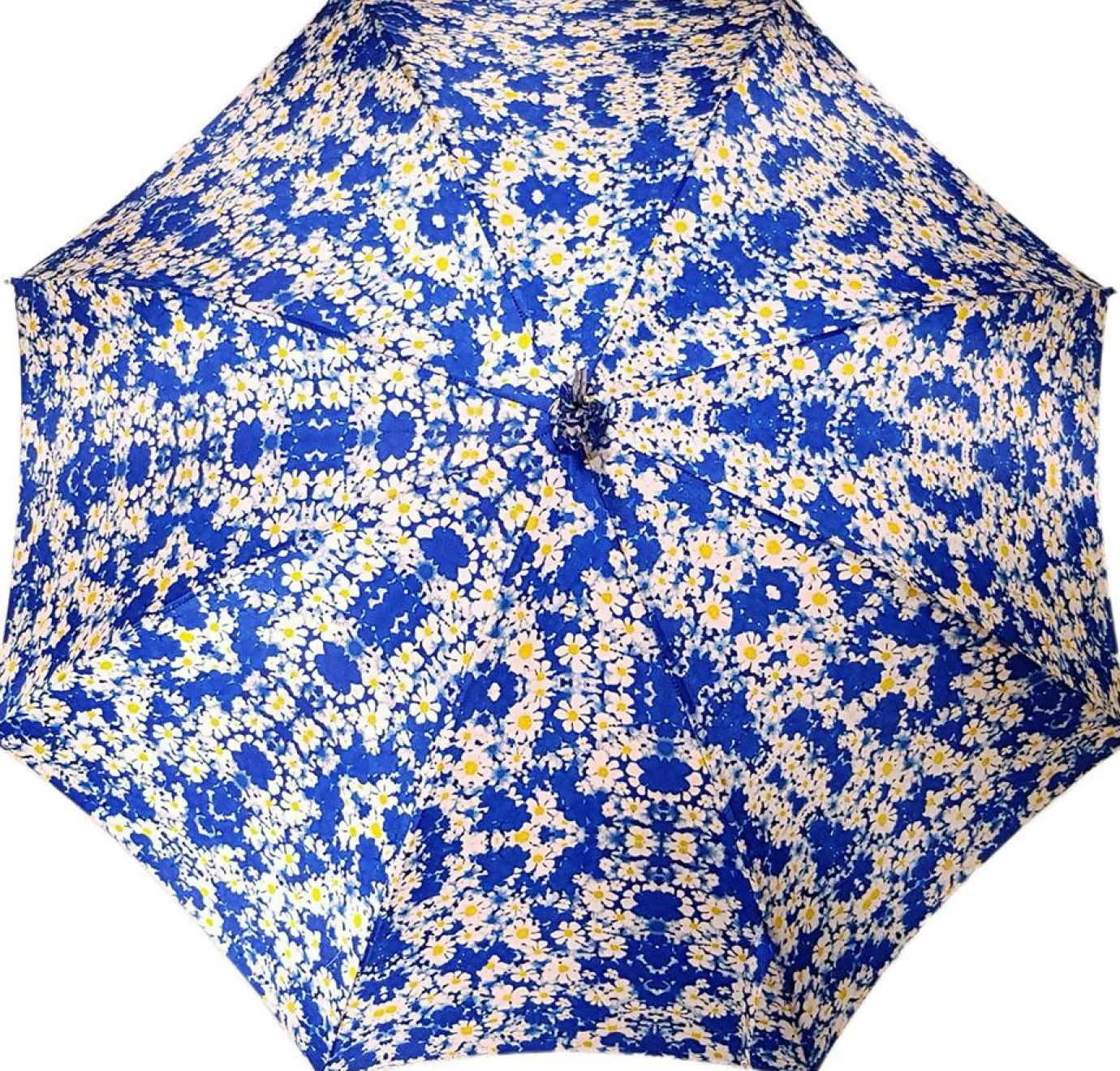Il Marchesato Flowered Marguerite Parasol - Blue Leather Handle New