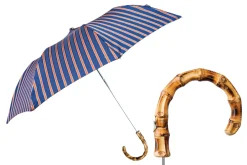 Il Marchesato Foldable Umbrella with Stripes, Bamboo Handle Sale