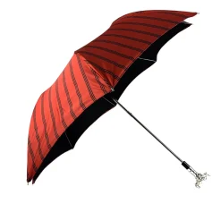 Il Marchesato Folding Umbrella for Men with Silver-plated Bull Handle Online