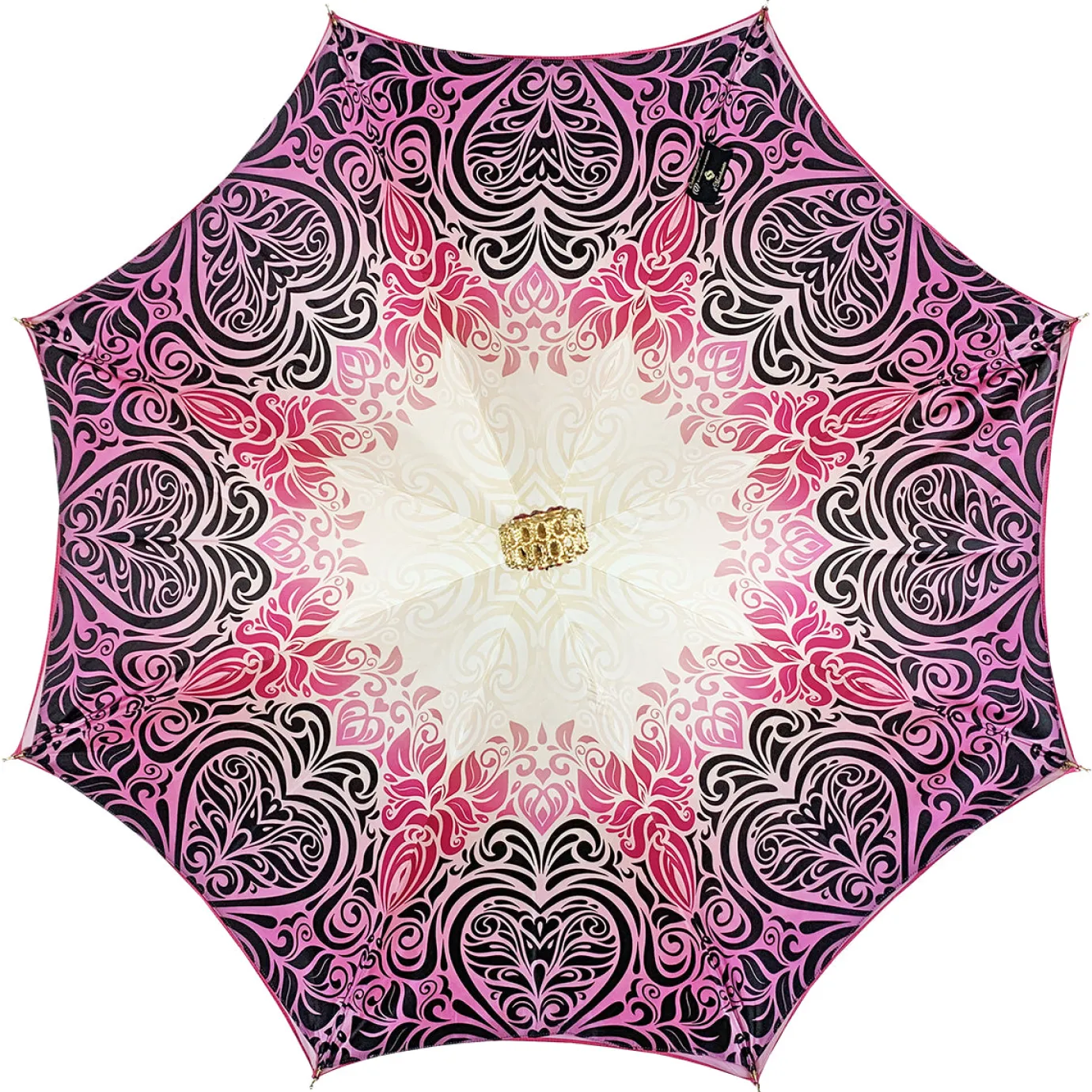 Il Marchesato Fuchsia umbrella with medallion and crystals New