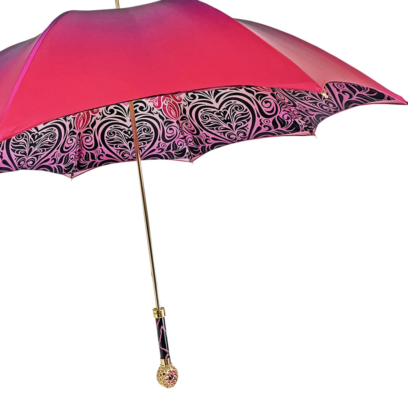 Il Marchesato Fuchsia umbrella with medallion and crystals New