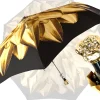Il Marchesato Gold And Brown Dahlia Folding Umbrella Hot