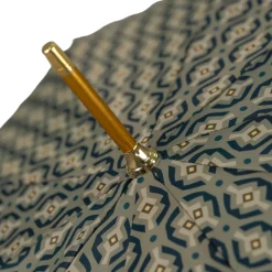 Il Marchesato Golden Hound: Beige Patterned Umbrella with Dog Handle in Gold Finish New