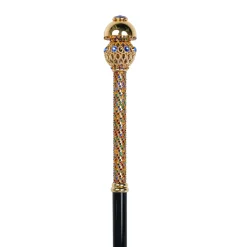 Il Marchesato Golden Majesty: 24K Gold-Plated Walking Canes with Crystal Elegance New