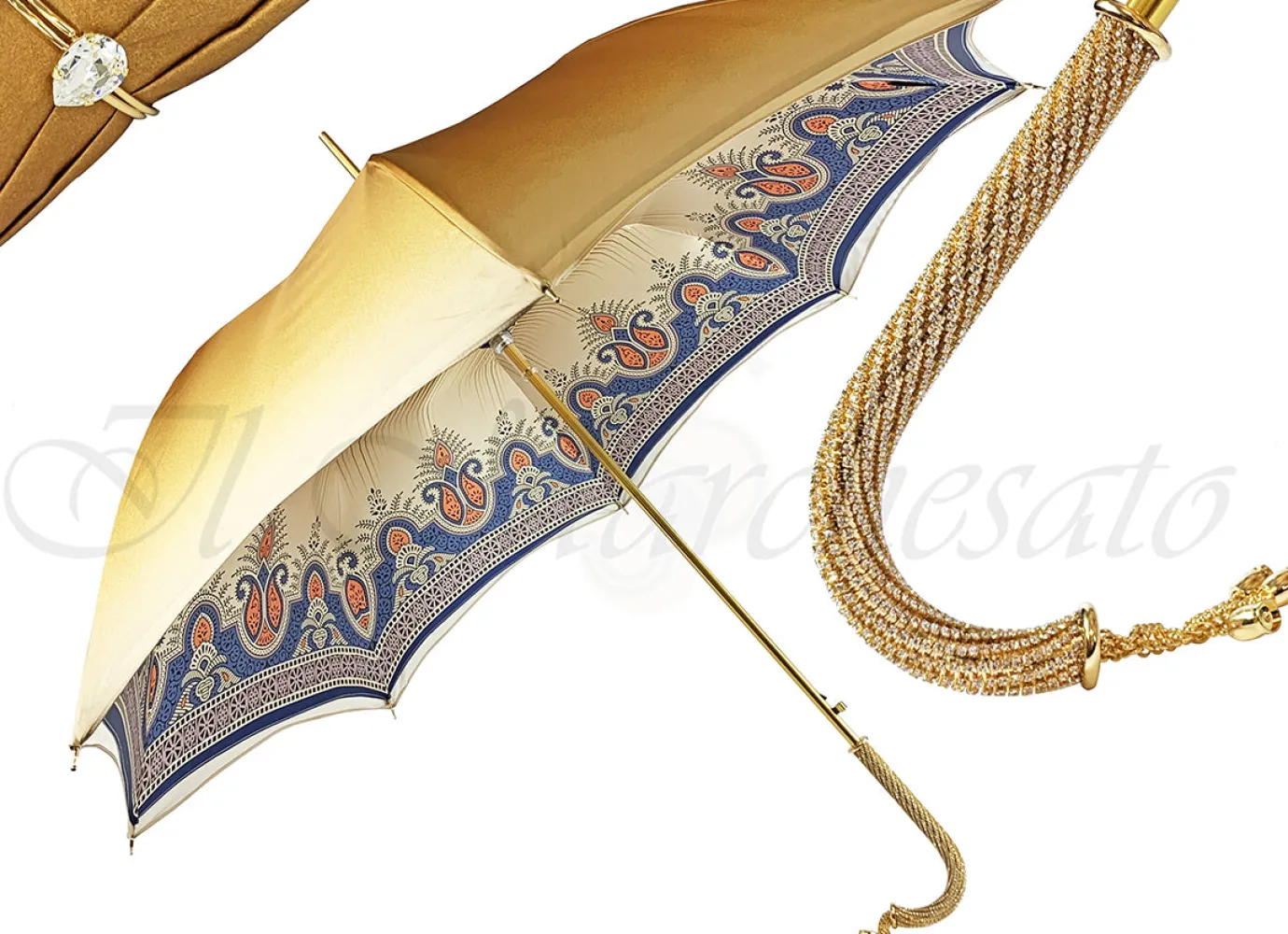 Il Marchesato Golden Umbrella in a Fancy design Discount