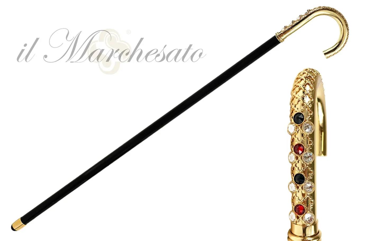 Il Marchesato Goldplated brass Handle - Luxury canes for men Discount