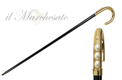 Il Marchesato Goldplated Curved Walking-stick with Pearls Online