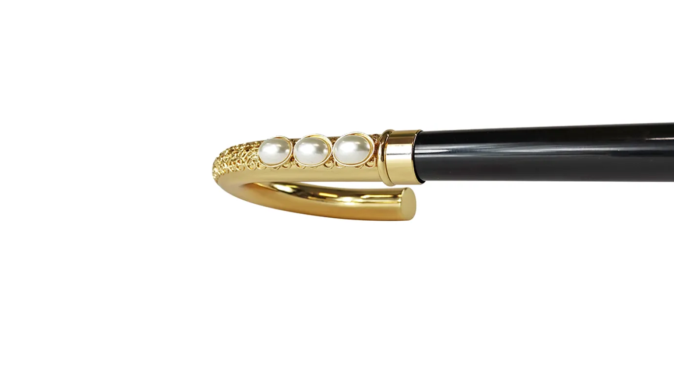 Il Marchesato Goldplated Curved Walking-stick with Pearls Online