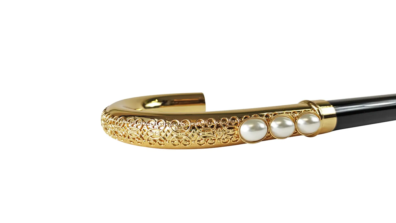 Il Marchesato Goldplated Curved Walking-stick with Pearls Online