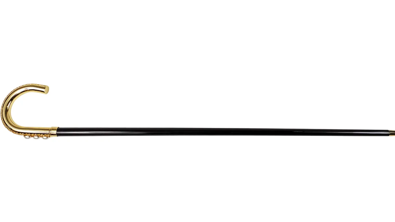 Il Marchesato Goldplated Curved Walking-stick with Pearls Online