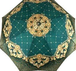 Il Marchesato Green and Beige Women's Folding Umbrella Hot