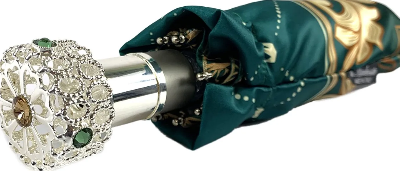 Il Marchesato Green and Beige Women's Folding Umbrella Hot