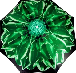 Il Marchesato Green Flower Ladies Folding Umbrella With Luxury Handle Best