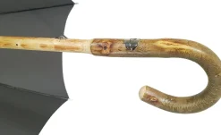 Il Marchesato Handcrafted Grey Umbrella - Natural Ash Wood-Handle Clearance