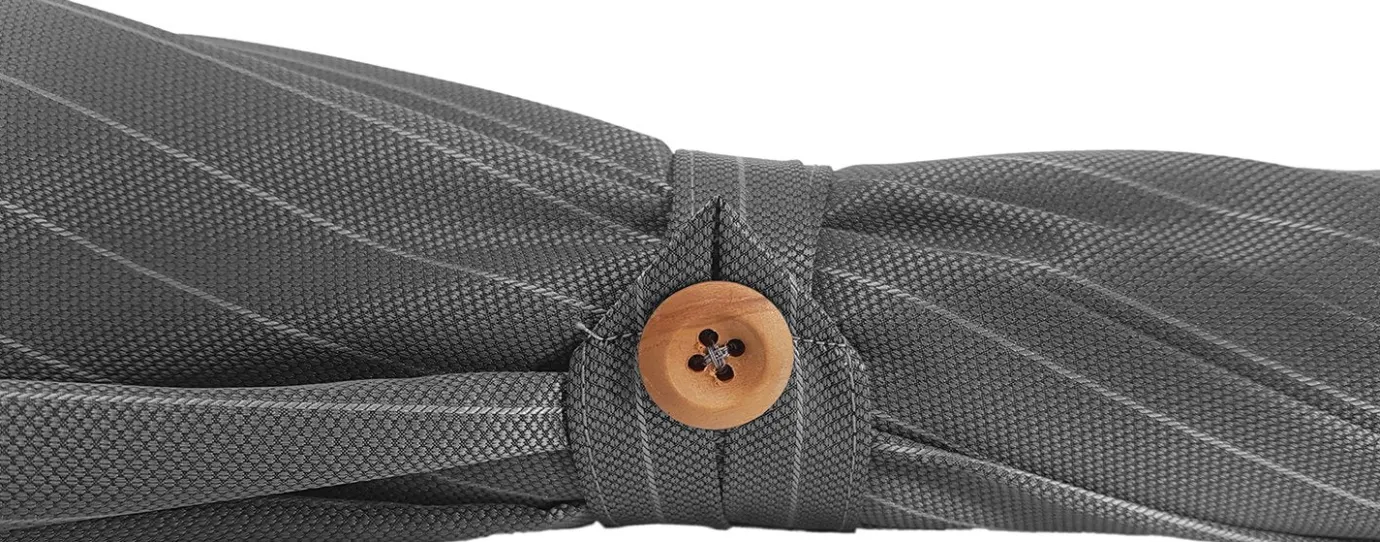 Il Marchesato Handcrafted Grey Umbrella - Natural Ash Wood-Handle Clearance