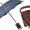 Il Marchesato Handcrafted Leather Seat Umbrella- Tartan design Outlet
