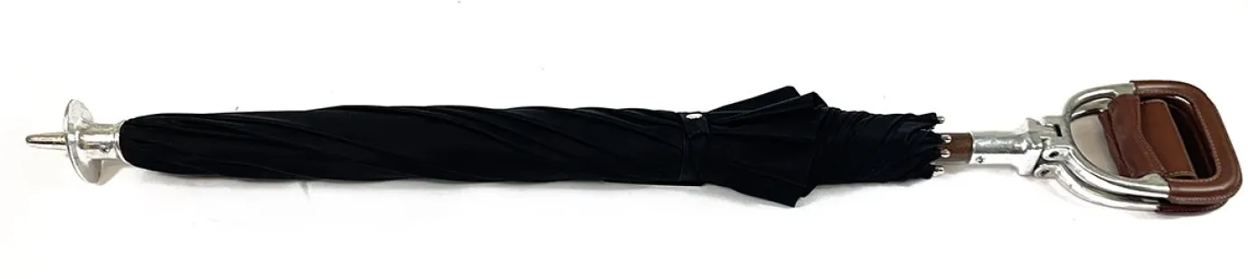 Il Marchesato Handcrafted Leather Seat Umbrella - Black Color Outlet