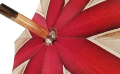 Il Marchesato Handcrafted Umbrella - Striped Red And Cream - Shaded Colors - Malacca Online