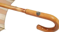 Il Marchesato Handcrafted Umbrella - Striped Red And Cream - Shaded Colors - Malacca Online